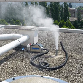 Recherche de fuites d'eau par essai fumigène