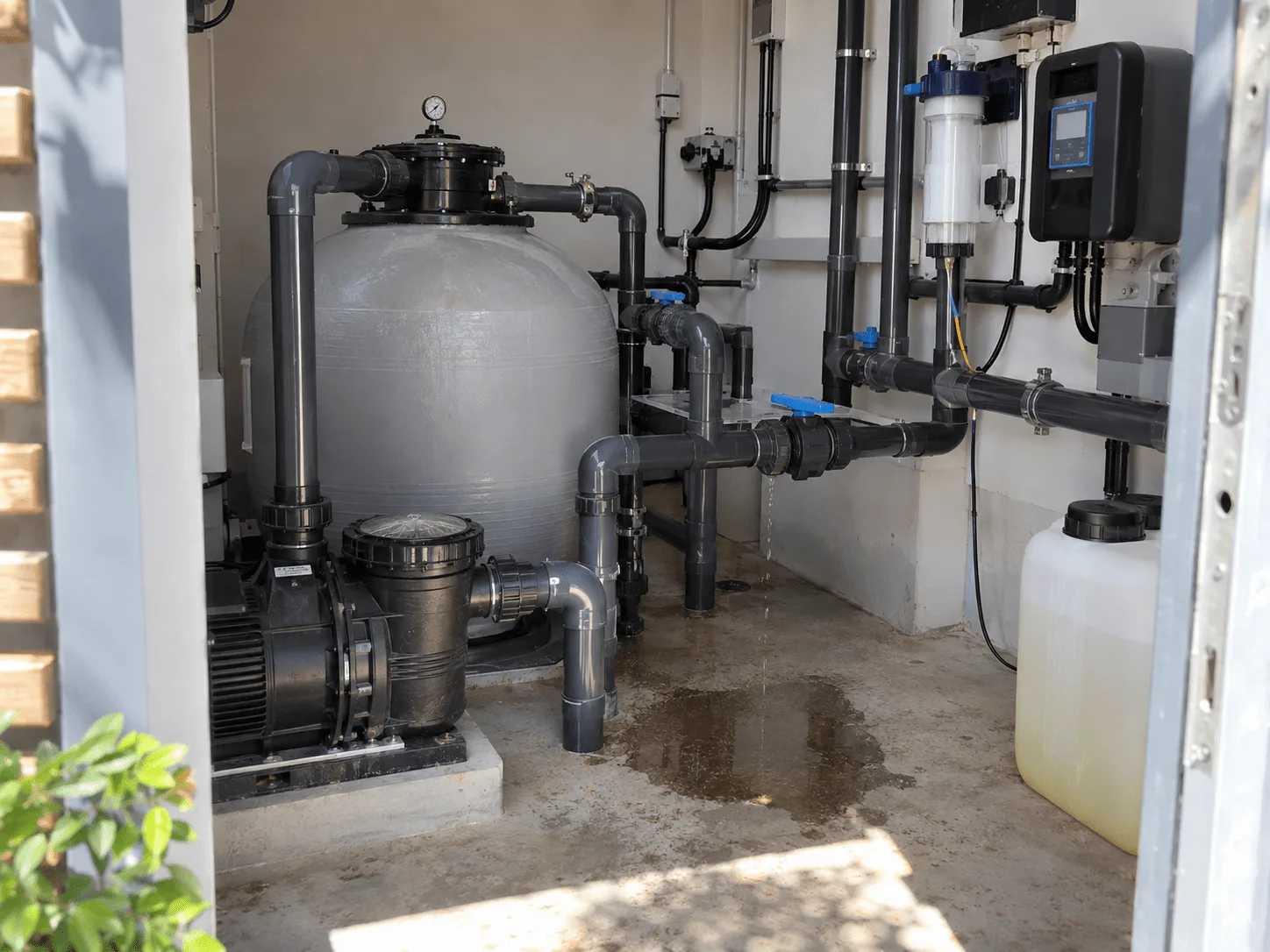 Local technique de filtration de piscine