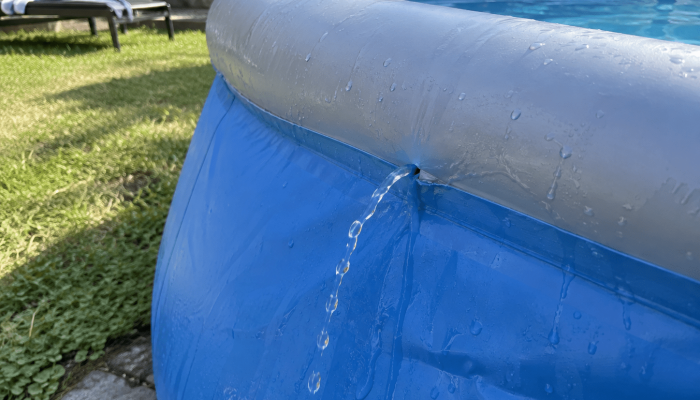 Fuite d’eau sur piscine gonflable